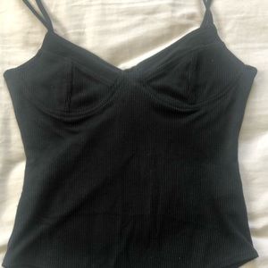 F21 Black ribbed bodysuit